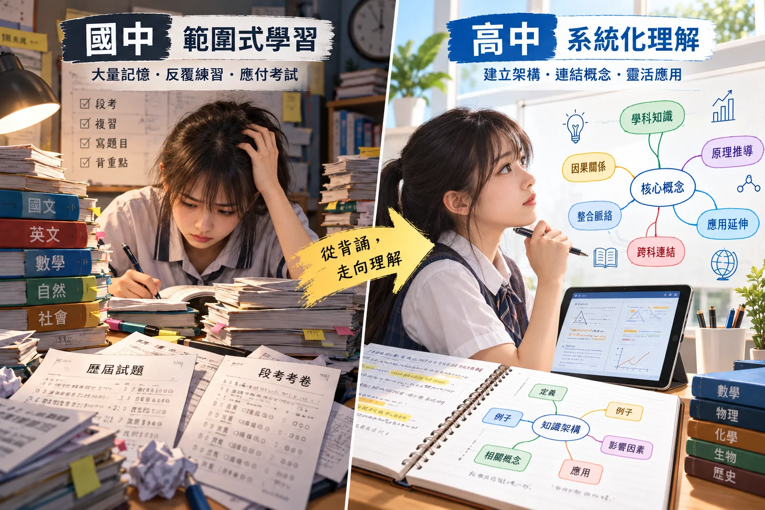 國中升高一怎麼準備？八個高一學習銜接重點，先調整讀書方法再拚進度